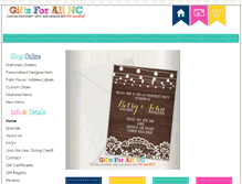 Tablet Screenshot of giftsforallnc.com